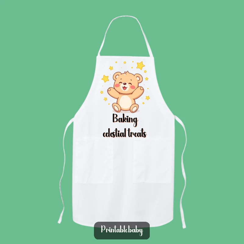 Funny Teddy Bear Stars Apron - Delighted Dreamer Kitchen Gift