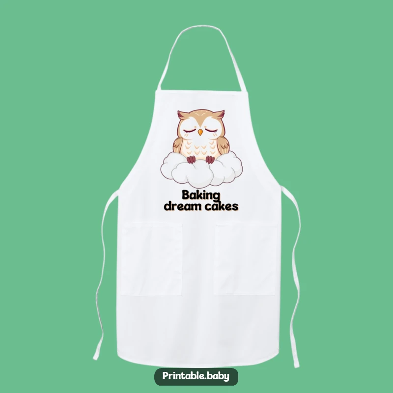 Funny Owl Cloud Apron: Peaceful Cooking and Kitchen Vibes