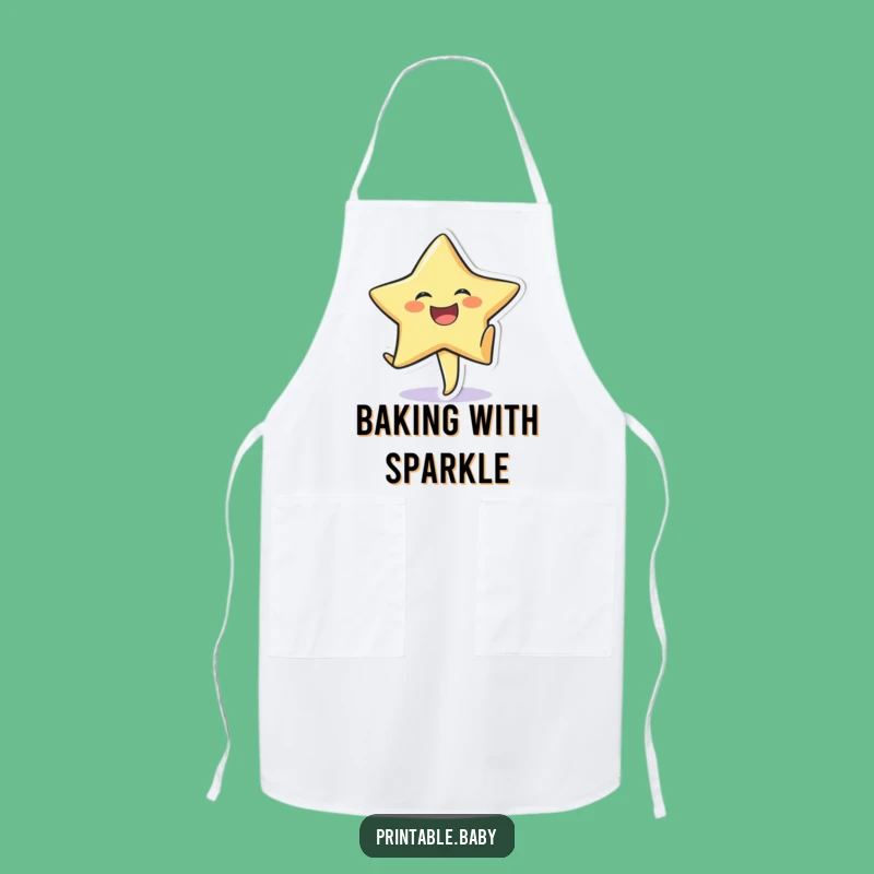 Funny Laughing Star Cartwheel Apron: Sticker Character Wear for Fun Cooks