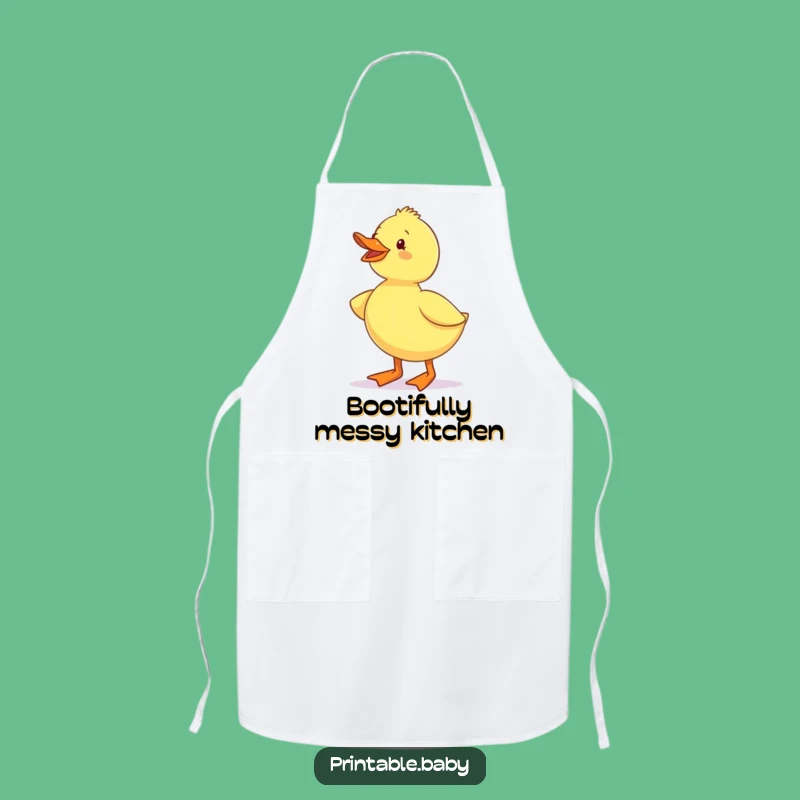 Funny Duckling Waddling Boots Apron: Kitchen Style with Humorous Charm