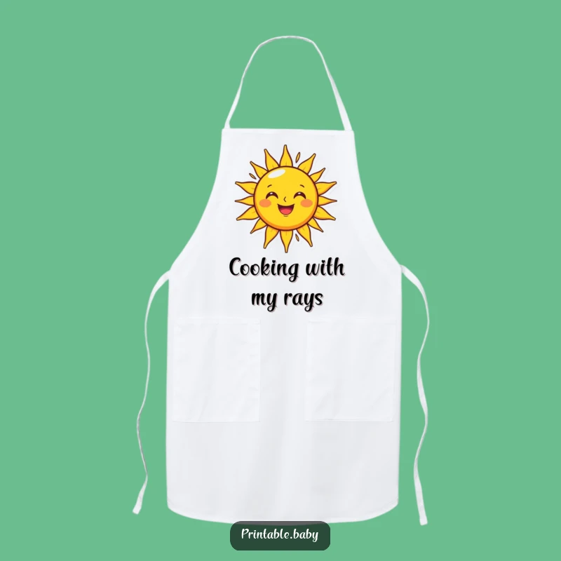 Funny Grinning Sun Apron: Bright Sunshine Character, Practical Funny Gift for Cooks