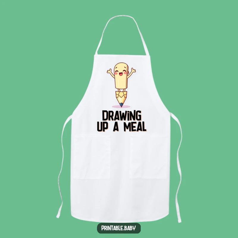 Funny Pencil Apron - Silly Balancing for Creative Cooks & Humorous Gifts
