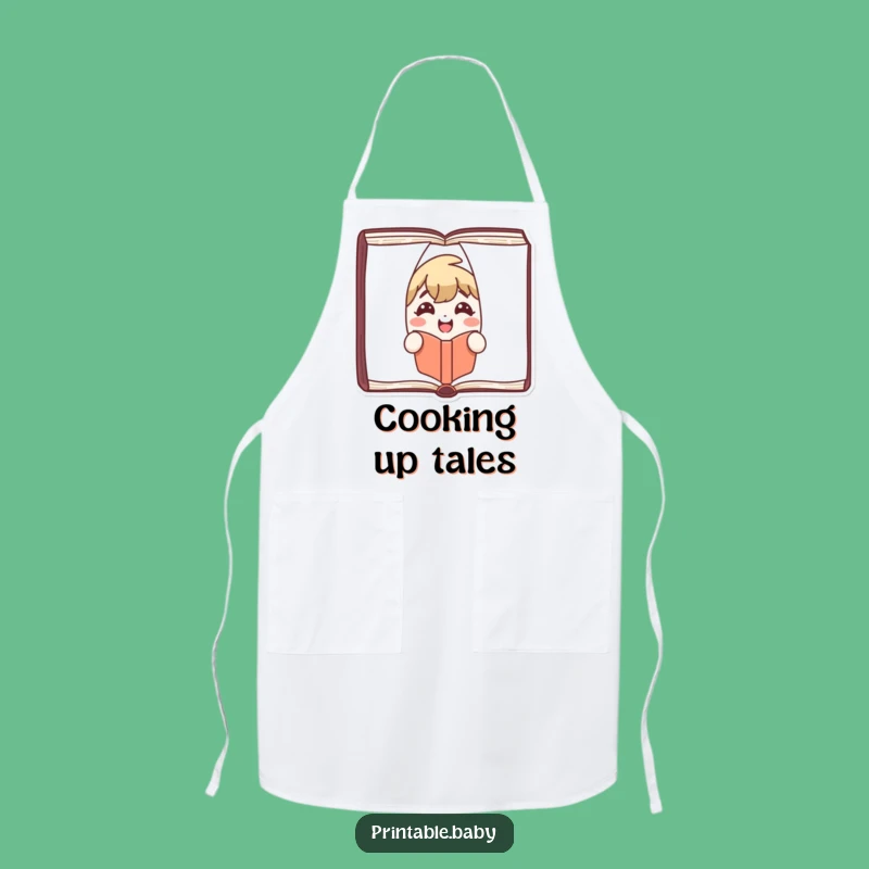 Funny Book Chef Apron: Joyful Character Peeking, Perfect Kitchen Gift
