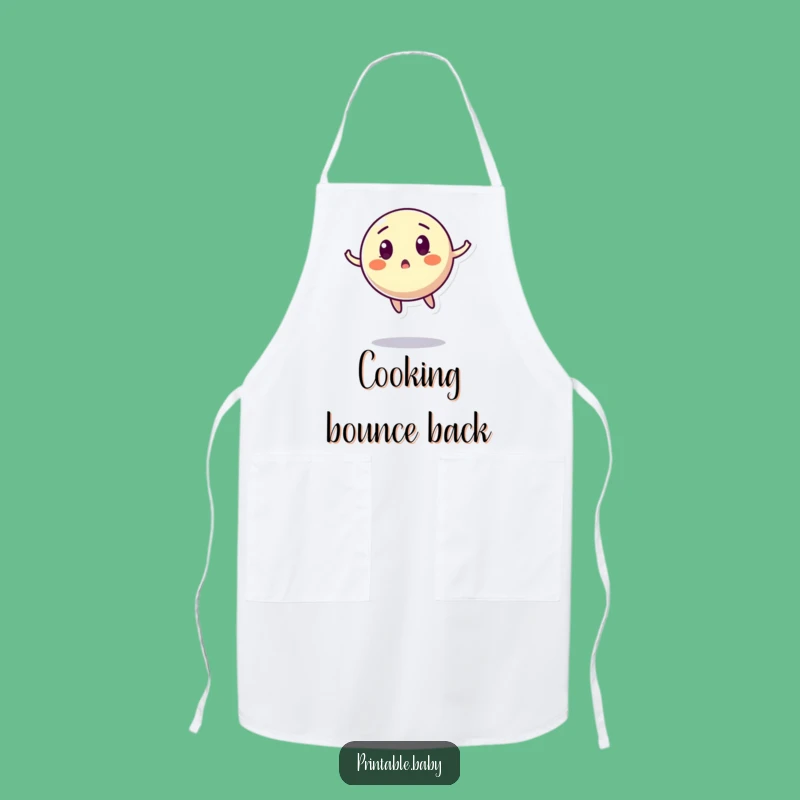 Funny Bouncing Ball Apron - Surprised Character for Active Kitchen Fun & Gifts