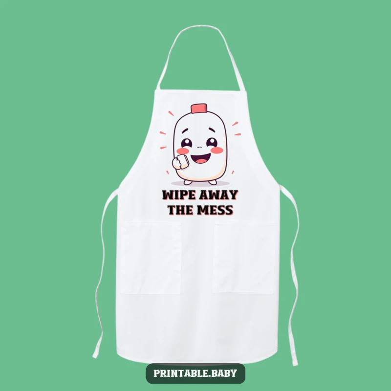Funny Eraser Apron: Mischievous Chef Rubs Out Grins, Kitchen Humorous Accessory Gift
