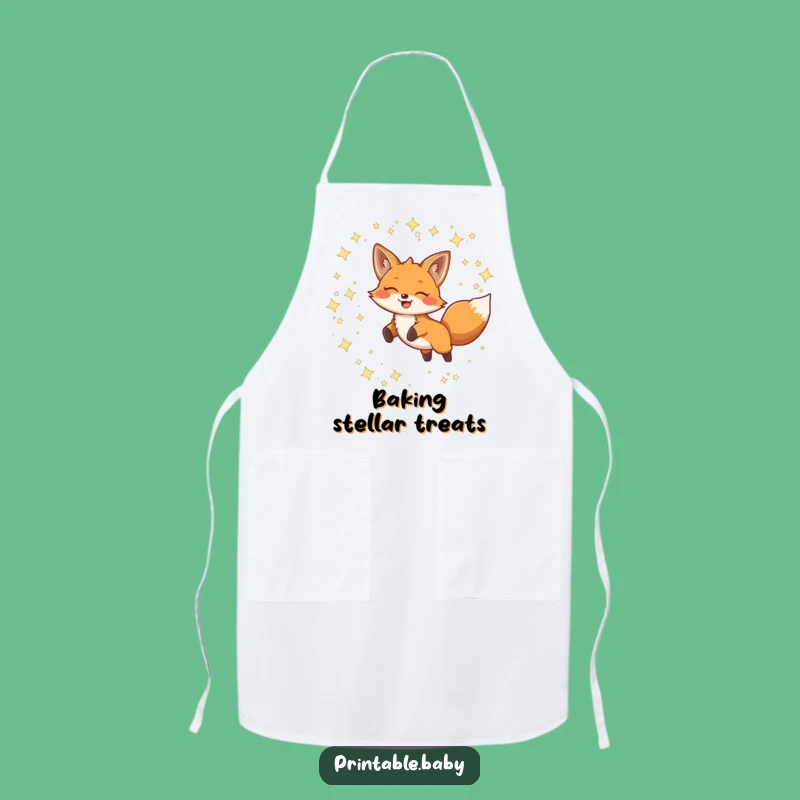 Funny Fox Constellation Apron: Cook Up Cosmic Fun in the Kitchen