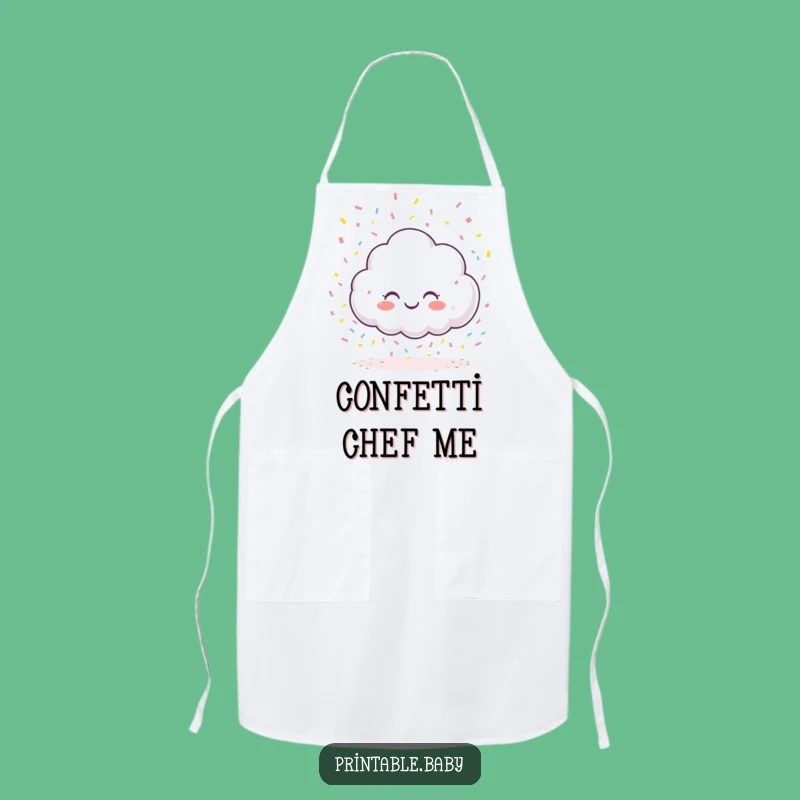 Funny Giggling Cloud Apron: Confetti Rain for Messy Creative Fun in the Kitchen