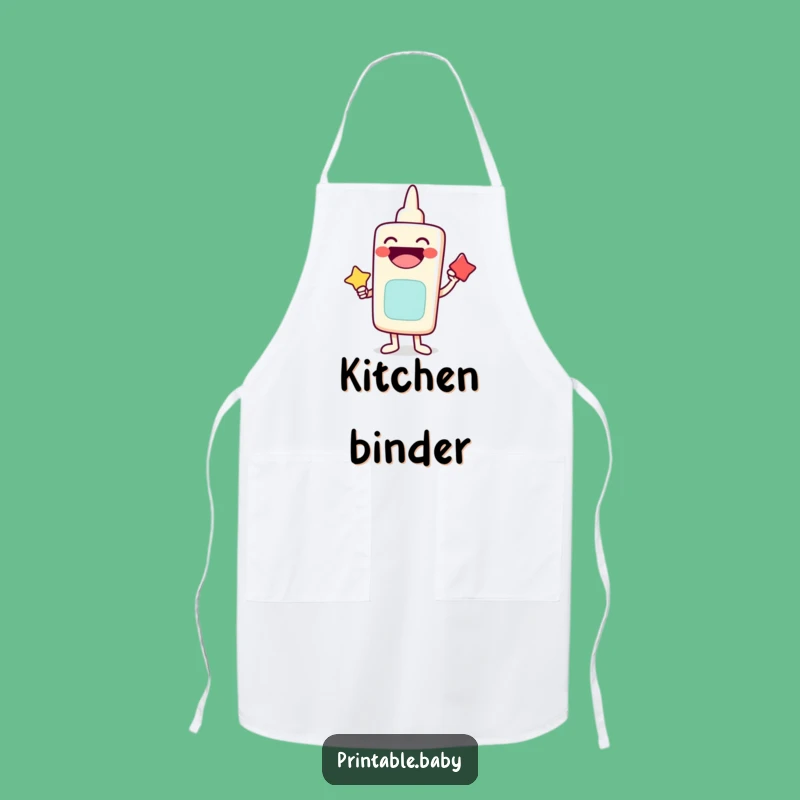 Funny Laughing Glue Stick Apron: Cheerful Character Kitchen Wear, Perfect Funny Gift
