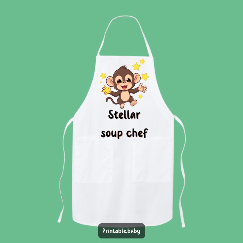 Funny Monkey Star Apron: Juggling Fun in the Kitchen