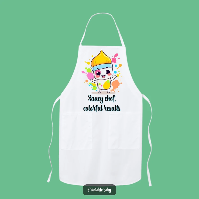 Funny Paintbrush Mess Apron: Create Art in the Kitchen with This Funny Gift!