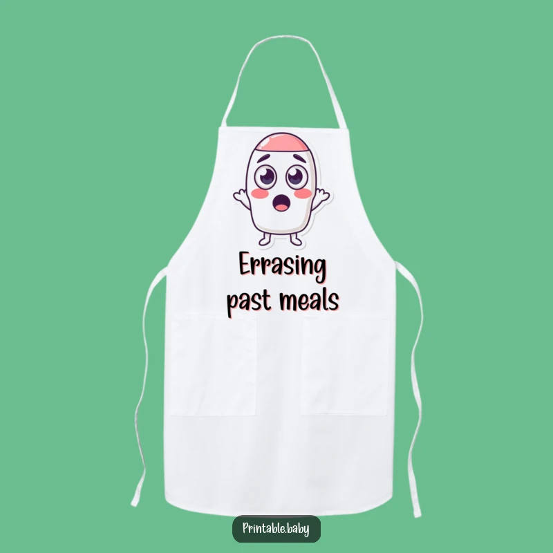 Funny Surprised Eraser Shrinking Shape Apron - Hilarious Kitchen Gift for Cooks