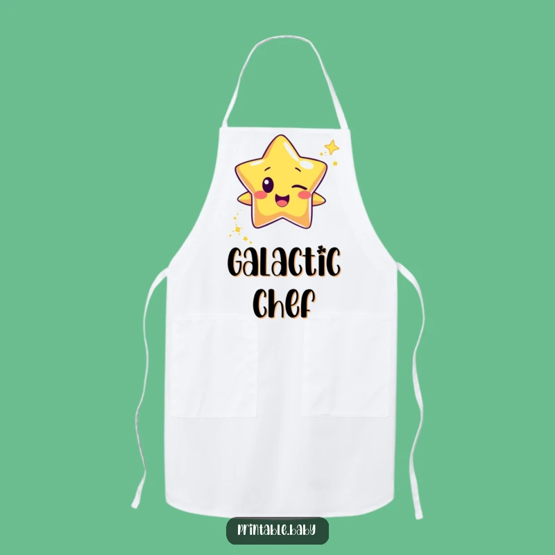 Funny Winking Star Apron: Glitter Trail for Sparkly Kitchen Fun