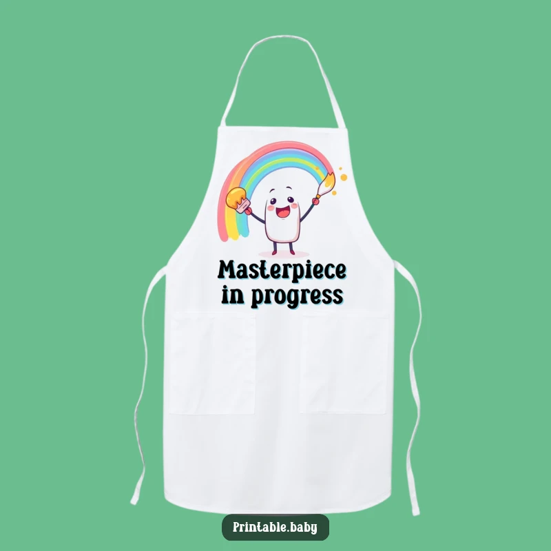 Funny Paintbrush Rainbow Apron: Artistic Kitchen Fun, Great Funny Gift!