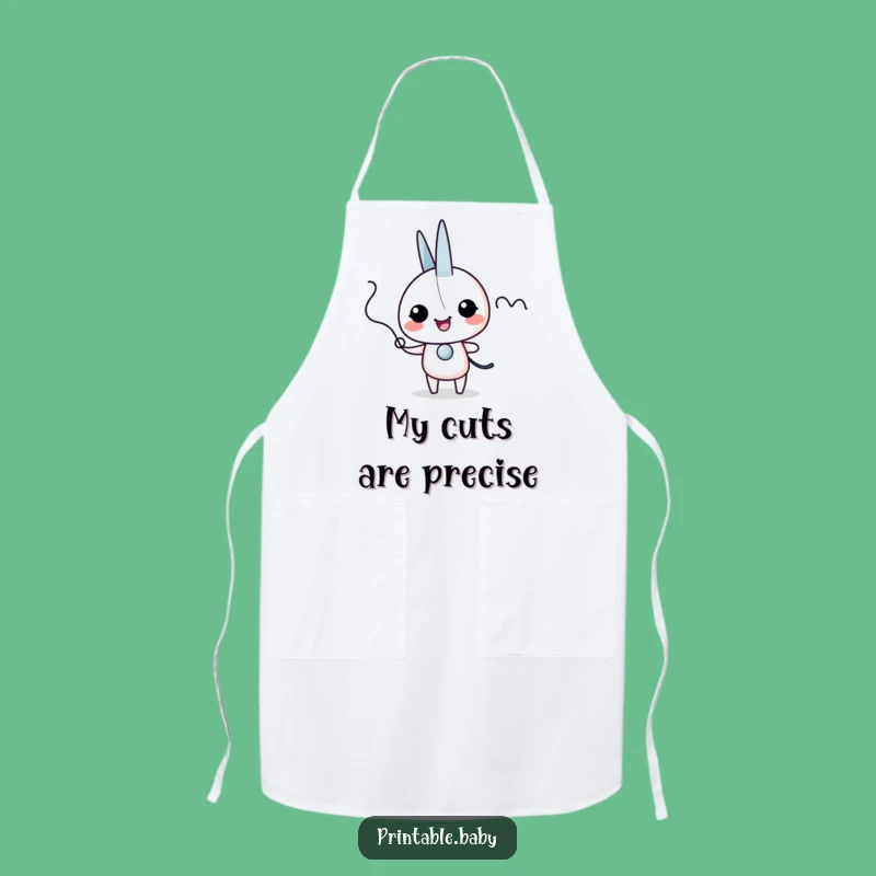 Funny Scissors Giggles Apron: Character Gift for Crafting Protection