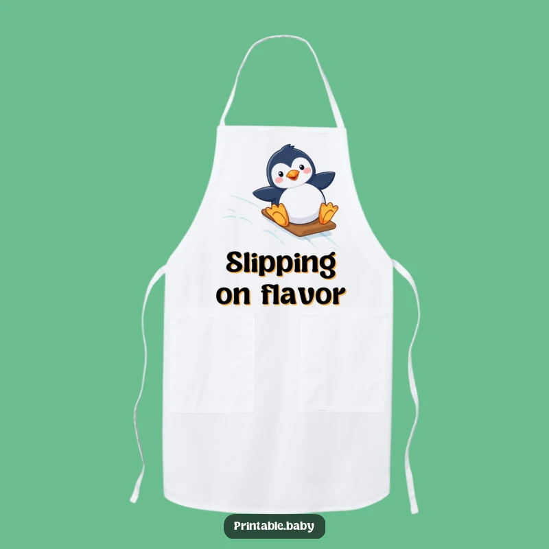 Funny Penguin Apron: Cook Up Laughs With This Starry Slope Design