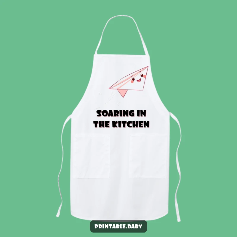 Funny Paper Airplane Apron: Cheerful Soaring Character, Practical Funny Gift for Cooks