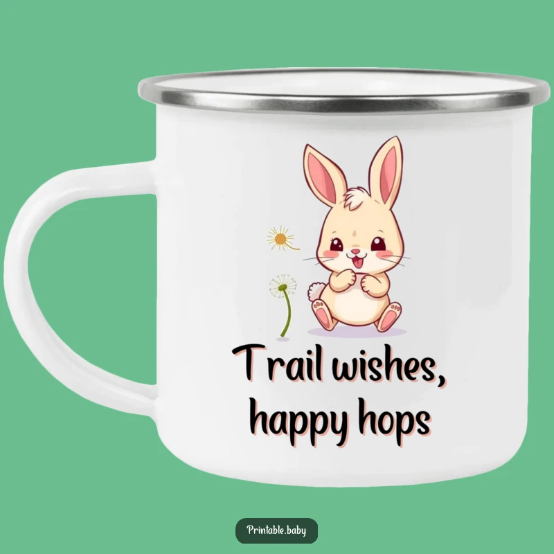 Adventure Funny Bunny Dandelion Camping Mug - Playful Gift