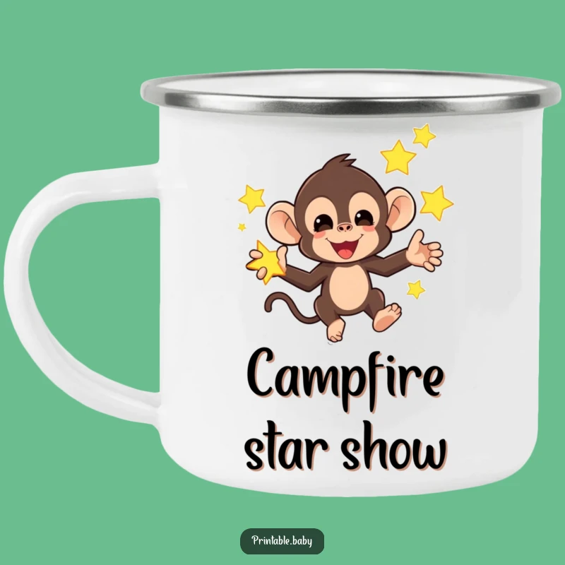Funny Monkey Star Camping Mug: Adventure Fuelled by Fun