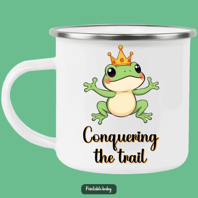 Funny Frog King Camping Mug: Hilarious Adventures with a Royal Amphibian
