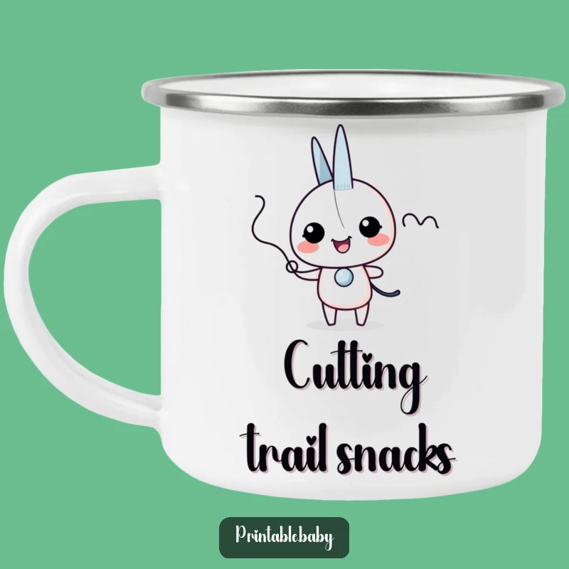 Funny Scissors Giggles Camping Mug: Character Gift for Outdoor Crafts