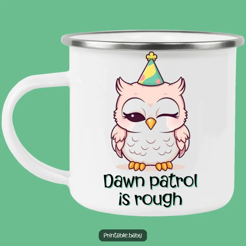 Funny Sleepy Baby Owl Camping Mug - Adventure Ready & Hilarious