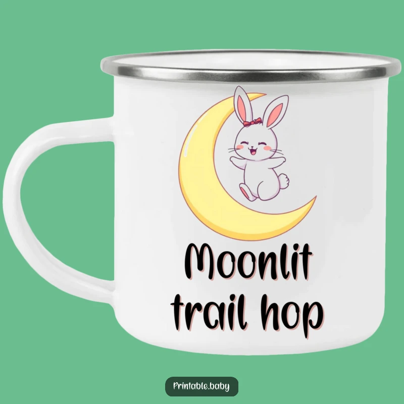Funny Bunny Moon Hop Camping Mug: Durable Whimsy Gift Mug