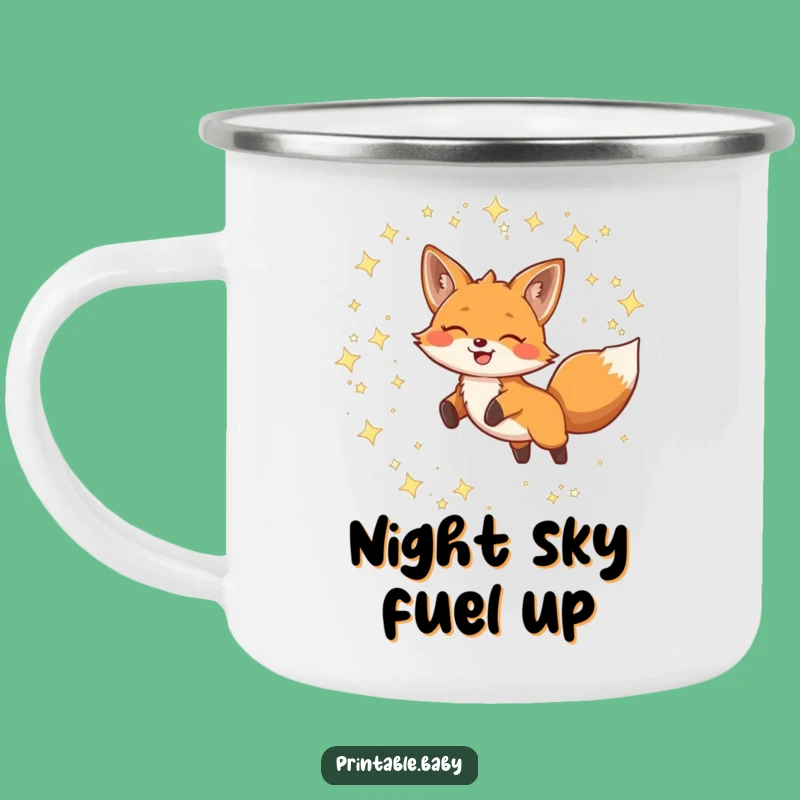 Funny Fox Constellation Camping Mug: Adventure with Celestial Cheer