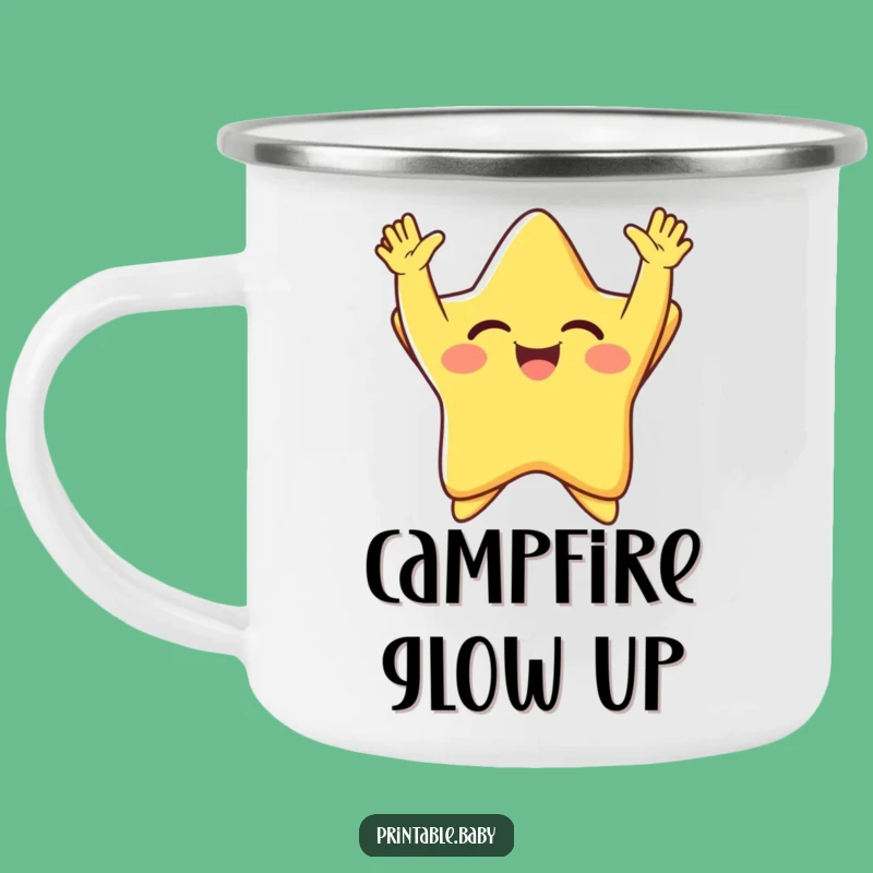 Funny Giggling Star Camping Mug: Hilarious Adventures with Radiant Joy
