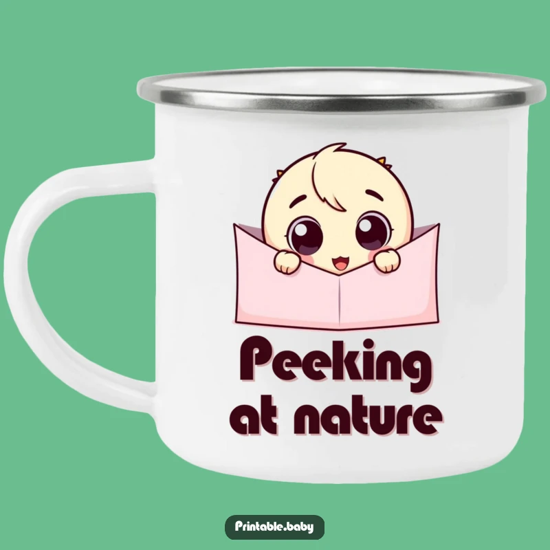 Funny Googly Eye Camping Mug: Adventure with a Hilarious Peeking Character