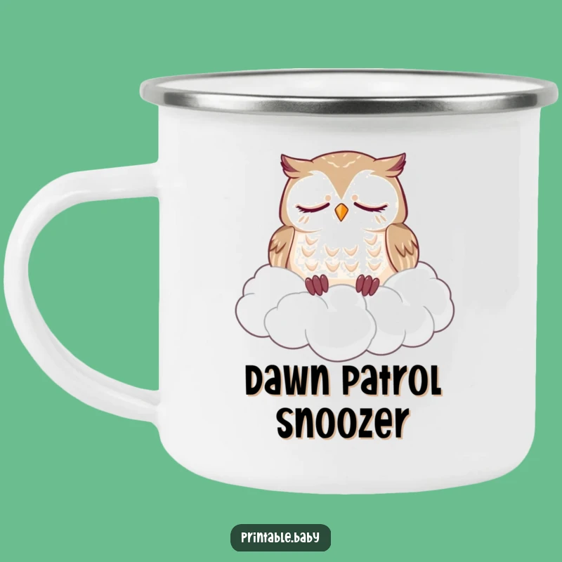 Funny Owl Cloud Camping Mug: Serene Campfire Companion