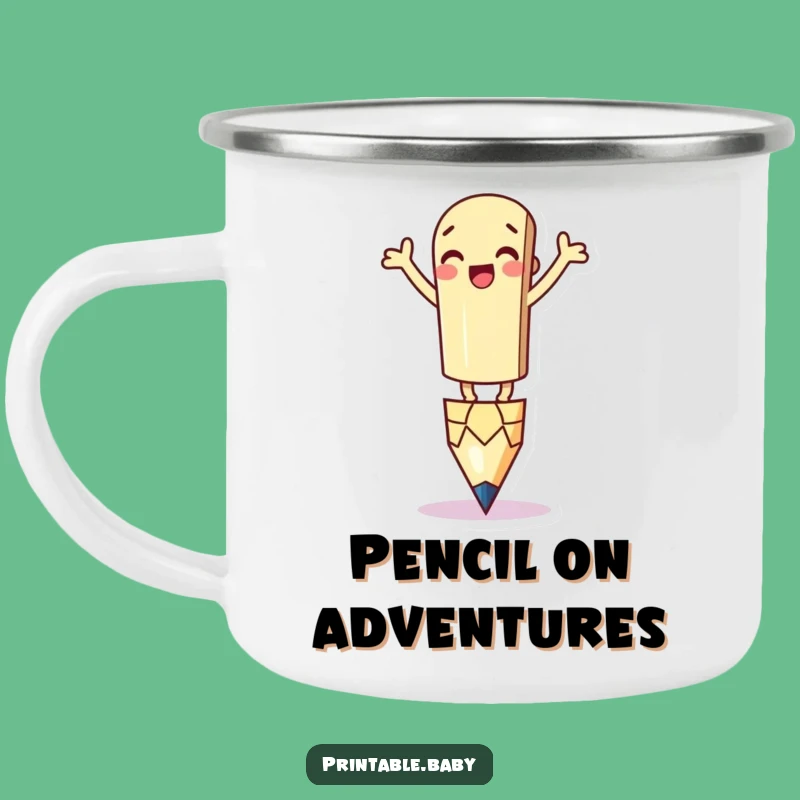 Funny Pencil Camping Mug - Silly Balancing Accessory for Outdoor Fun & Gifts
