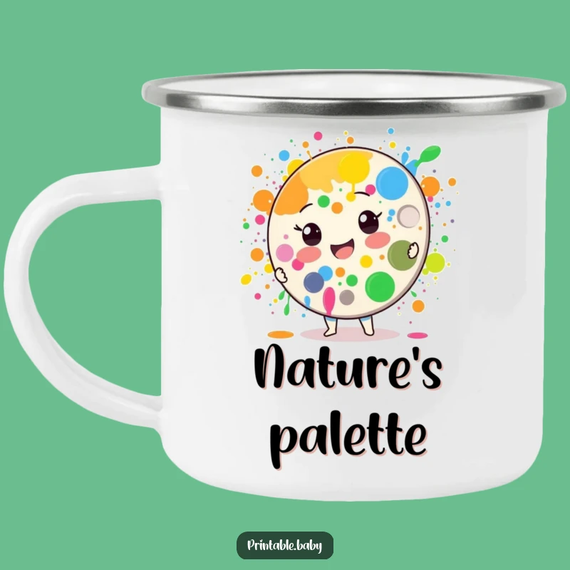 Funny Paint Palette Camping Mug: Colors on the Go - Artistic Adventure Cup