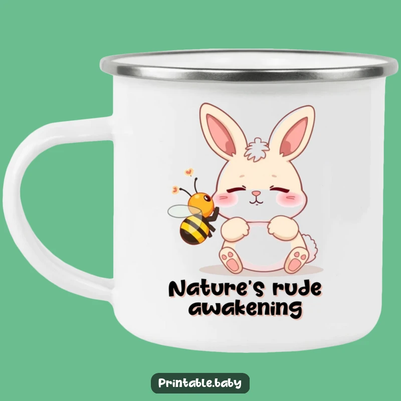 Funny Sleepy Bunny Bee Camping Mug: Your Go-To for Outdoor Laughs!
