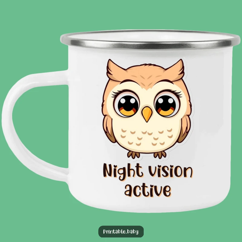 Funny Surprised Owl Camping Mug: Hilarious Adventures with Wide-Eyed Wonder