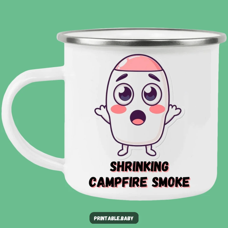 Funny Surprised Eraser Shrinking Shape Camping Mug - Outdoor Hilarious Gift