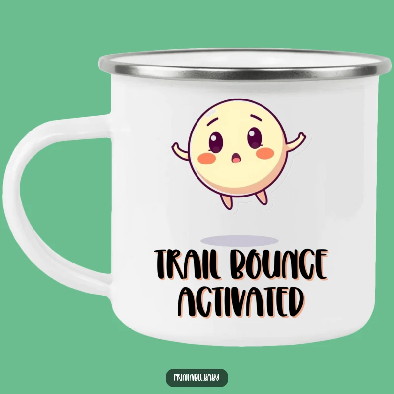 Funny Bouncing Ball Camping Mug - Surprised Character for Outdoor Play & Gifts