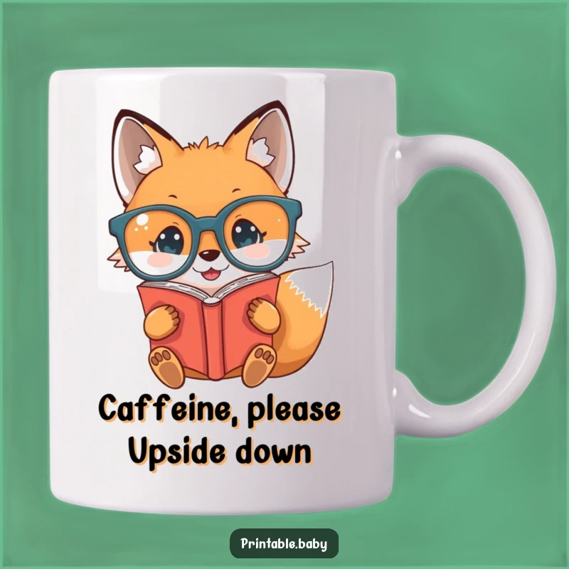 Funny Baby Fox Glasses Mug - Hilarious Reader Gift for Book Lovers