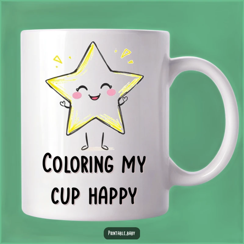 Funny Crayon Star Mug: Joyful Artist Character Gift for Creative Fun