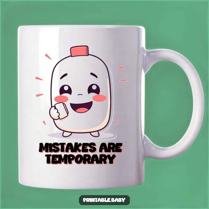 Funny Eraser Mug: Mischievous Character Wipes Funny Face, Perfect Humorous Gift