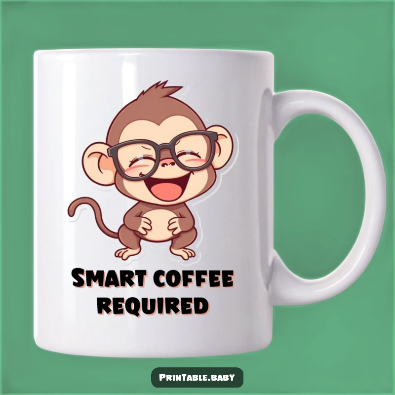 Funny Monkey Mug - Giggling Spectacled Primate, a Hilarious Intellectual Gift