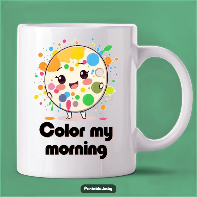 Funny Paint Palette Mug: Spreading Joyful Colors - Hilarious Art Lover Gift