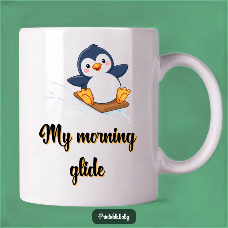 Funny Penguin Sliding Mug: A Hilarious Arctic Adventure Gift for Penguin Lovers