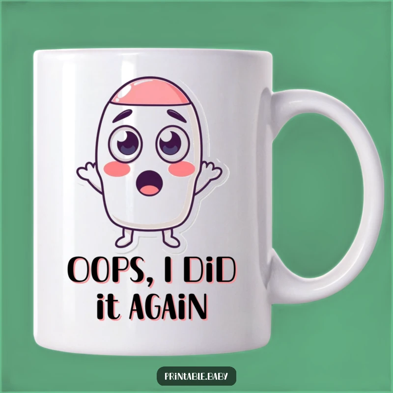 Funny Surprised Eraser Shrinking Shape Mug - Hilarious Gift for Artists & Students