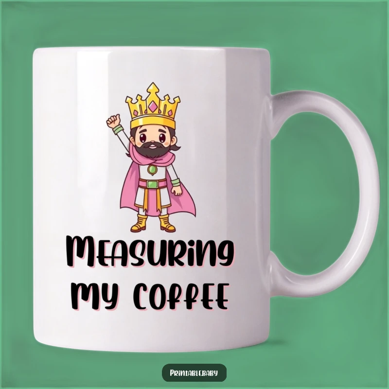 Funny Triumphant Ruler Mug: Artist Character Gift for Creative Victories