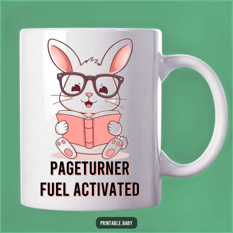 Funny Bunny Bookworm Mug: Adorable Glasses-Wearing Rabbit Reading, Perfect Funny Gift for Book Lovers