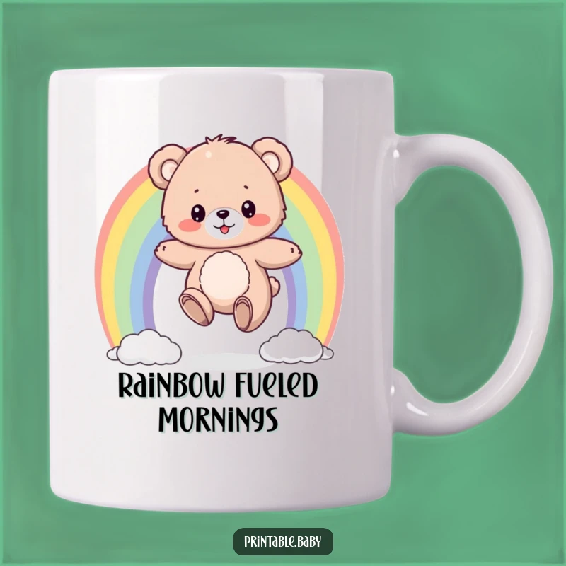 Funny Bear Cub Rainbow Mug: Your Daily Dose of Joyful Fun