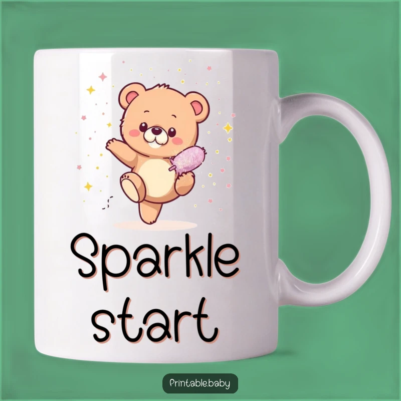 Funny Bear Cub Glitter Mug: Tiny Cub's Sparkle Explosion, Perfect Funny Gift for Bears
