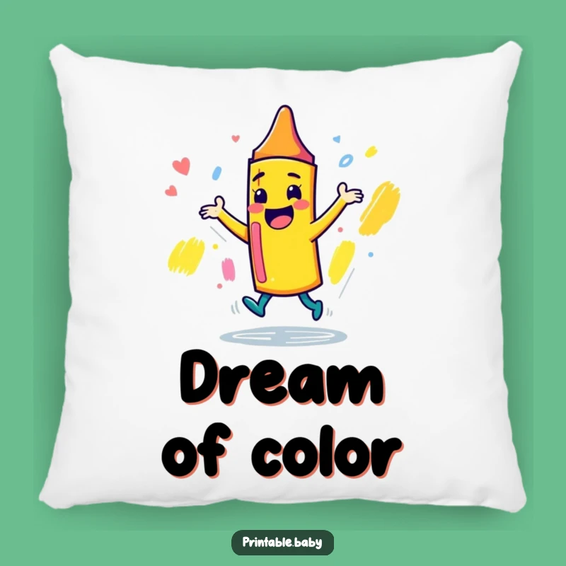 Cozy Funny Crayon Pillow: Playful Dancer for Creative Comfort & Fun