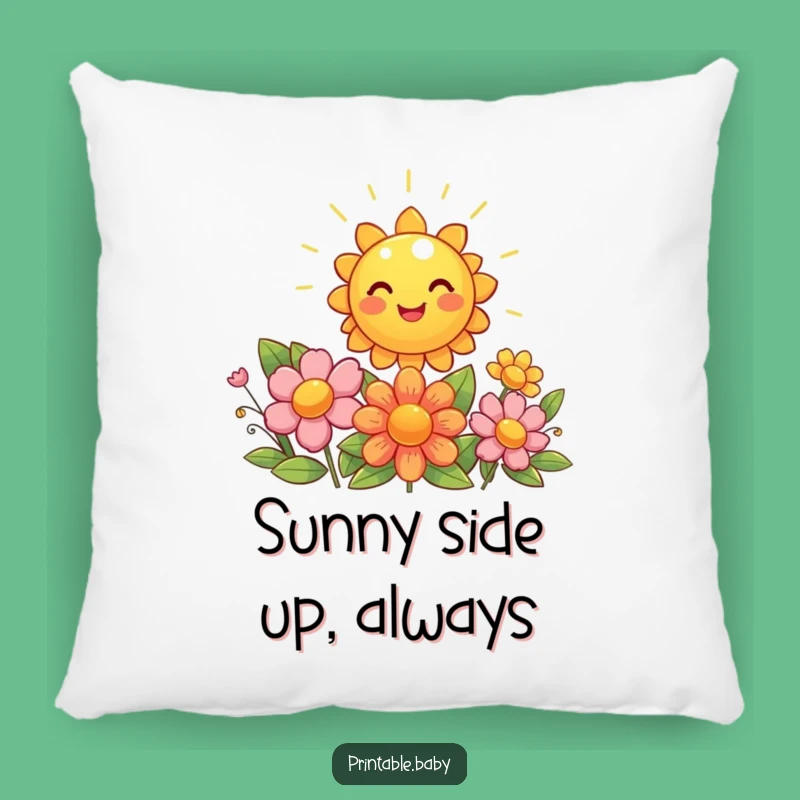 Cozy Funny Sun Flowers Pillow - Giggling Bright Decor Gift