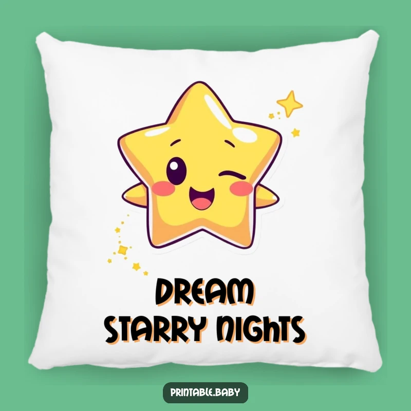 Cozy Funny Winking Star Pillow: Glitter Trail for Sparkly Comfort & Fun